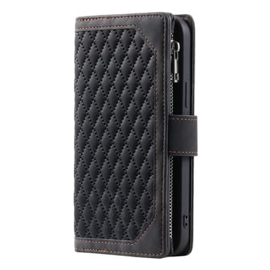 Til Xiaomi Redmi 14C Lommebok-deksel med glidelås Rhombus Stitching Line Telefonveske