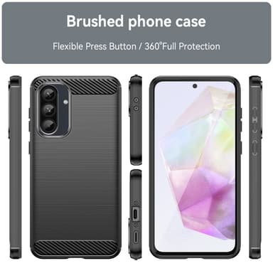 Til Samsung Galaxy A56 / A36 Karbonfiber Teksturdeksel - Svart
