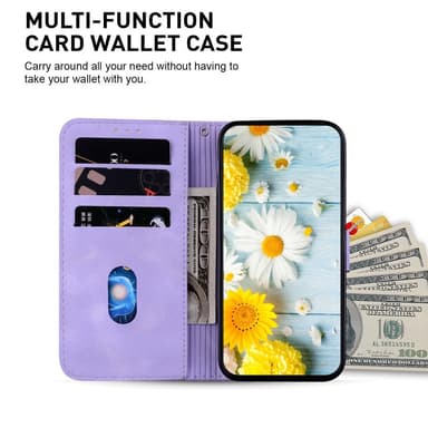 Til Xiaomi Redmi 14C Veske Stativ Lommebokveske Blomstermønster - Lilla