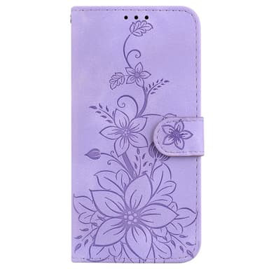Til Xiaomi Redmi 14C Veske Stativ Lommebokveske Blomstermønster - Lilla