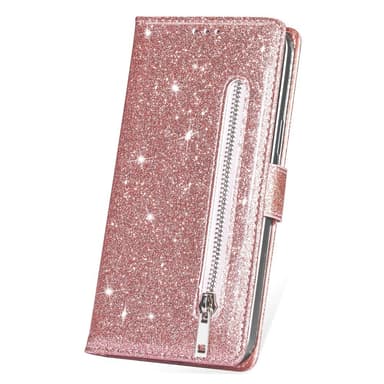 For Samsung Galaxy S25 Ultra Stående Glitterdeksel med Glidelåslomme