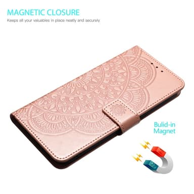 Til Samsung Galaxy A16 5G/A16 4G Deksel med Kortspor og Mandalay Mønster - Rose Gold