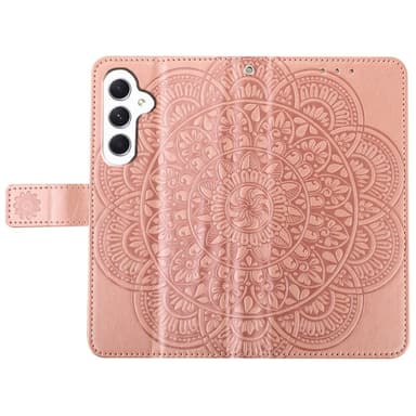 Til Samsung Galaxy A16 5G/A16 4G Deksel med Kortspor og Mandalay Mønster - Rose Gold