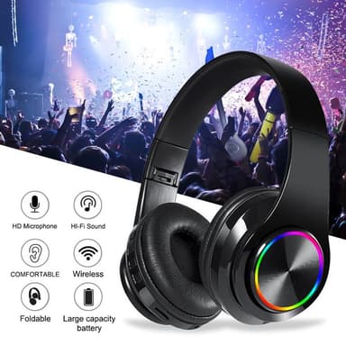 Hifi Trådløs On-Ear Hodesett Bluetooth Hodetelefoner - Svart+blått
