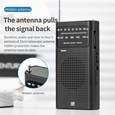 Fullkanals tobåndsradio FM/AM bærbar radio, batteridrevet