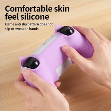 Playstation 5 / PS5 Silikon Skin Cover Case Anti-Slip Protection Flame Design - Lilla