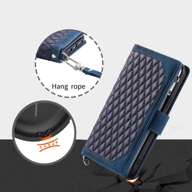 Til Xiaomi Redmi 14C Lommebok-deksel med glidelås Rhombus Stitching Line Telefonveske