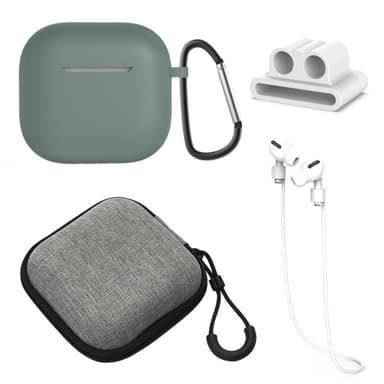 For AirPods 4 5 stk Tilbehør Veske Oppbevaringsboks Halsstropp Hodetelefonholder Nøkkelring