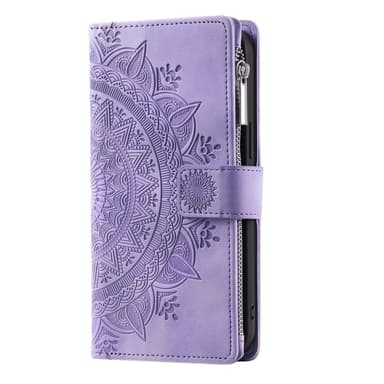 For Samsung Galaxy A56 Lommebok Deksel Shell Mandala Blomstermønster - Lilla
