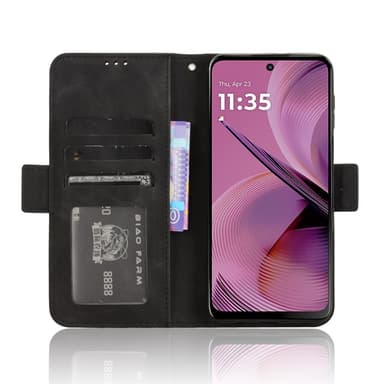 For Motorola Moto G55 5G Flerkortslommer Stativdeksel Lommebokdeksel - Svart