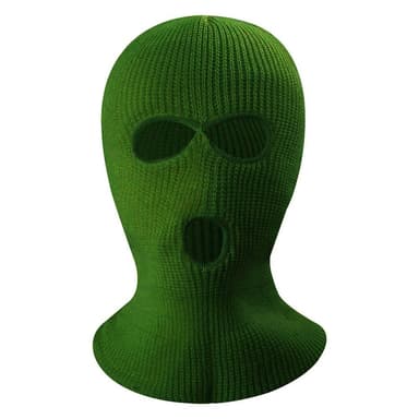 Vinter helmaske Tre-hulls Balaclava Strikket hattehals Damask - Army Green