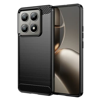 For Xiaomi 14T / 14T Pro Deksel TPU Karbonfibertekstur Cover - Svart