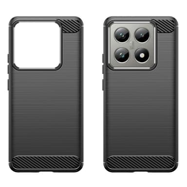 For Xiaomi 14T / 14T Pro Deksel TPU Karbonfibertekstur Cover - Svart