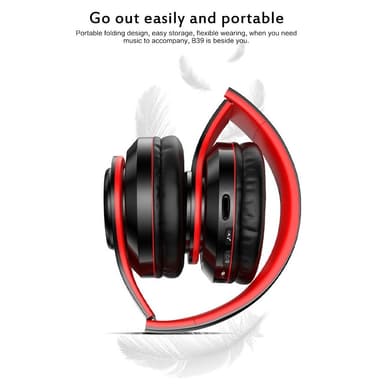 Hifi Trådløs On-Ear Hodesett Bluetooth Hodetelefoner - Svart+blått
