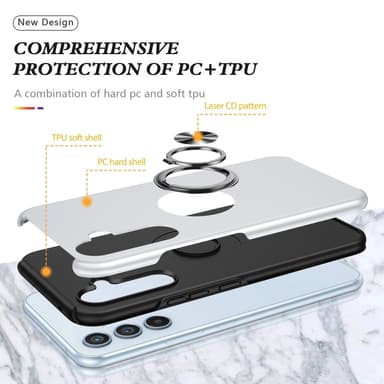 Samsung Galaxy S25 / S24 Hybrid Deksel Med Fingerring