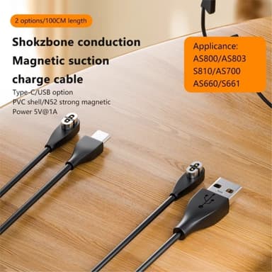 Lader for Shokz OpenComm AS800 AS810 AS700 AS660 S661 Benledning