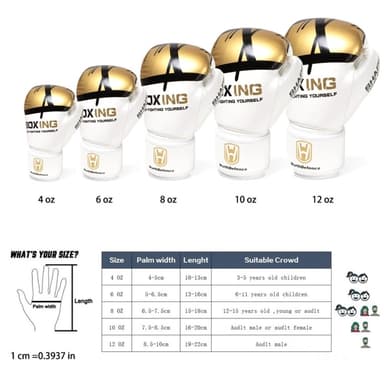WOSWEIR 1 par 12oz boksehansker kickboxing trening for voksne - hvit/rosa