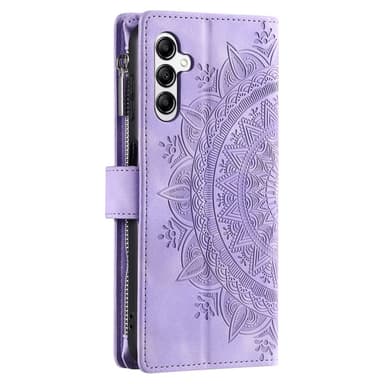 For Samsung Galaxy A56 Lommebok Deksel Shell Mandala Blomstermønster - Lilla