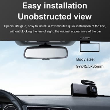 2K Ultra HD WiFi nattsyn foran og bak bil Dash Cam med parkeringsmonitor