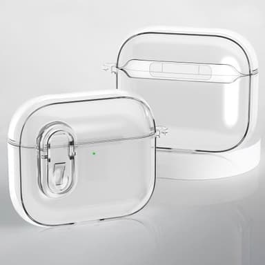 For AirPods 4 øretelefonveske Snap Switch Ice Crystal Clear Case - Gjennomsiktig