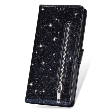 For Samsung Galaxy S25 Ultra Stående Glitterdeksel med Glidelåslomme