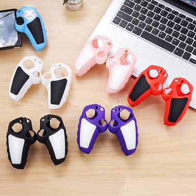 Playstation 5 / PS5 Silikon Hud Deksel Veske Anti-skli beskyttelse + Joystick Caps - Lilla