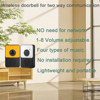 D30 Wireless Voice Intercom Ringeklokkevolum Justerbar Toveis tale