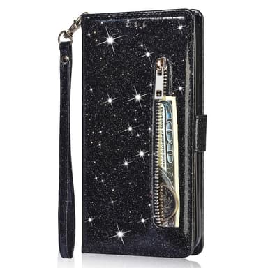 For Samsung Galaxy S25 Ultra Stående Glitterdeksel med Glidelåslomme