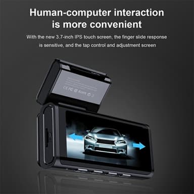 2K Ultra HD WiFi nattsyn foran og bak bil Dash Cam med parkeringsmonitor