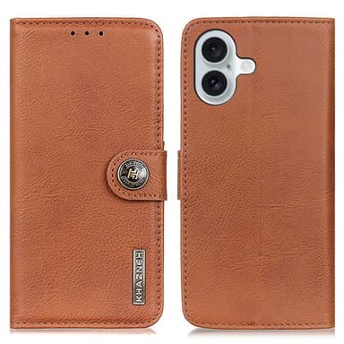 KHAZNEH til iPhone 16 Lommebok-deksel - Brun