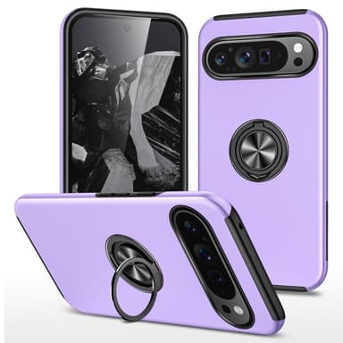 For Pixel 9/Pixel 9 Pro Hybrid Deksel med Fingerring - Lilla