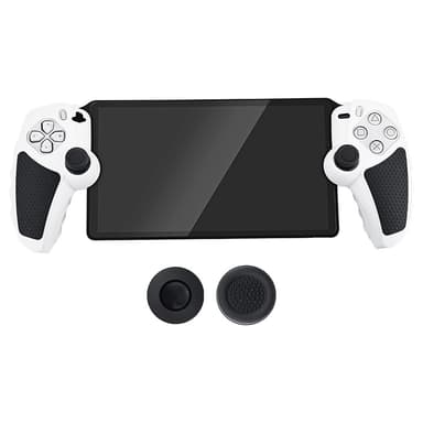 Playstation 5 / PS5 Silikon Hud Deksel Veske Anti-skli beskyttelse + Joystick Caps - Hvit