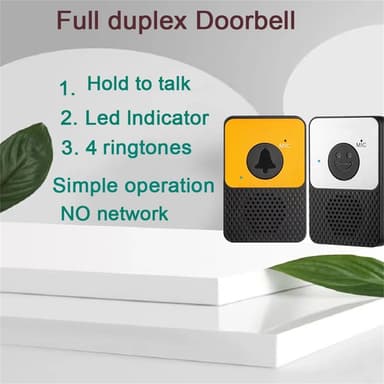 D30 Wireless Voice Intercom Ringeklokkevolum Justerbar Toveis tale