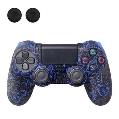 Deksel til Sony PlayStation 4 Pro Slim PS4 Anti-Slip Silikon Huddeksel - Blå Phoenix Feather