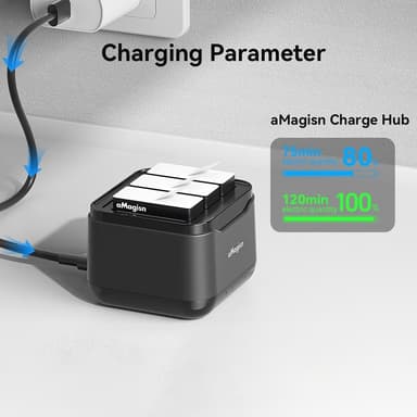 Batteri AMAGISN til GoPro Hero 12/11/10/9 3.85V 1800mAh oppladbar Li-Ion