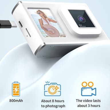 2,4"" skjerm med dobbel linse videoopptak CCD digitalkamera med 32 GB kort + leser - rosa