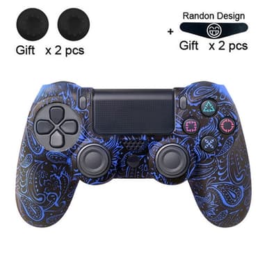 Deksel til Sony PlayStation 4 Pro Slim PS4 Anti-Slip Silikon Huddeksel - Blå Phoenix Feather