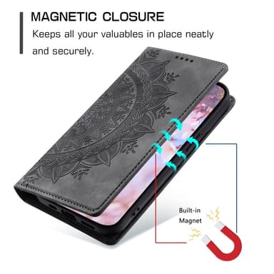 For Samsung Galaxy S25 Lommebok Deksel Shell Mandala Blomstermønster