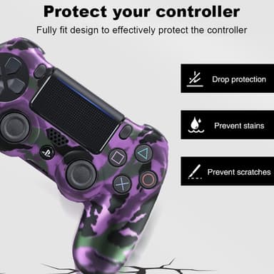 Deksel til Sony PlayStation 4 Pro Slim PS4 Anti-Slip Silikon Huddeksel - Blå Phoenix Feather