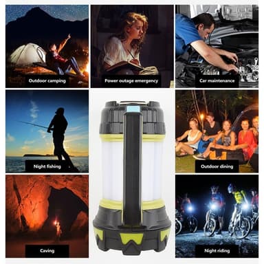 Lommelykt Campinglys Nødsøkelys Lang rekkevidde Spotlight Frontlys Sidelys
