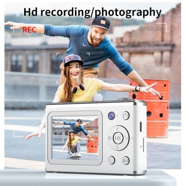 2,4"" skjerm med dobbel linse videoopptak CCD digitalkamera med 32 GB kort + leser - rosa