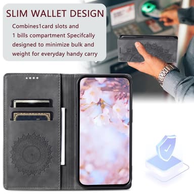 For Samsung Galaxy S25 Lommebok Deksel Shell Mandala Blomstermønster