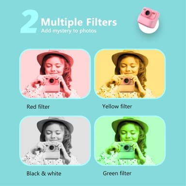 2,4-tommers skjerm Instant HD Dual Lens oppladbart kamera med 32 GB minnekort