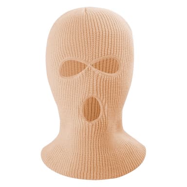 Vinter helmaske Tre-hulls Balaclava Strikket hattehals Damask - Khaki