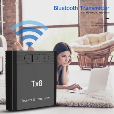 2-i-1 Bluetooth-sendermottakeradapter for musikklydmottaker