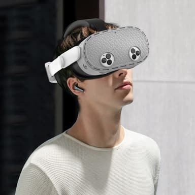 For Meta Quest 3S Beskyttelsesveske VR Hodesett Silikondeksel - Grå