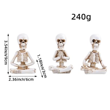 3 STK Halloween skummelt skrekkornament skummel dekorasjon festskjelettfigurer