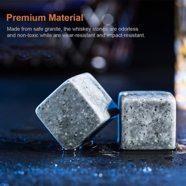 9 PCS Whisky Stones Sett Treboks Chilling Rocks Gjenbrukbare isbiter