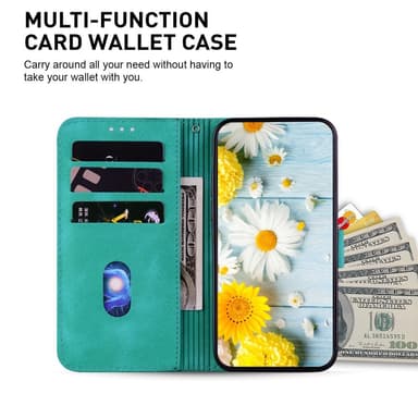 Til Xiaomi Redmi 14C Veske Stativ Lommebokveske Blomstermønster - Grønn
