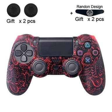 Deksel til Sony PlayStation 4 Pro Slim PS4 Anti-Slip Silikon Huddeksel - Rød Phoenix Feather